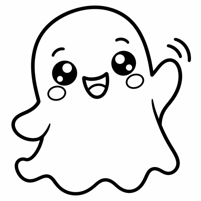 Cute Little Ghost coloring page