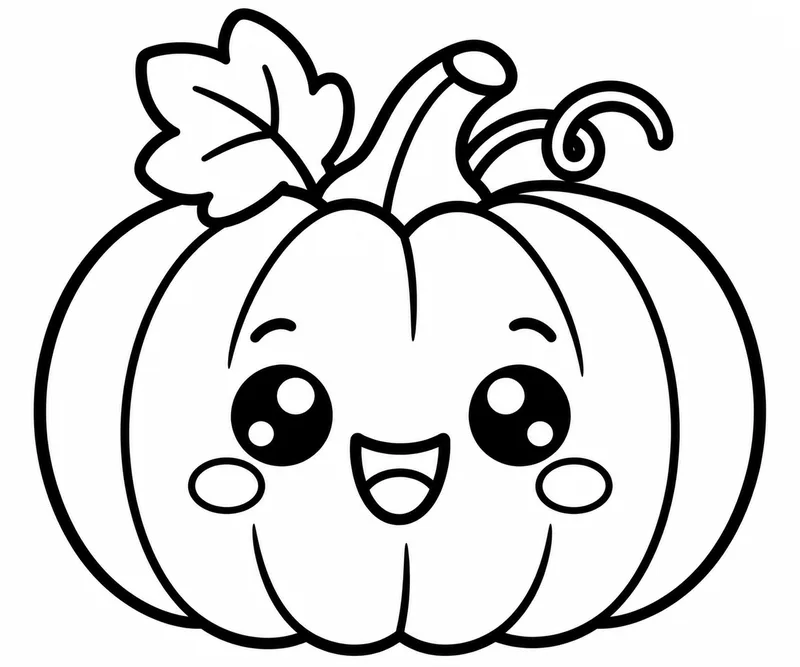 Cute Smiling Pumpkin coloring page