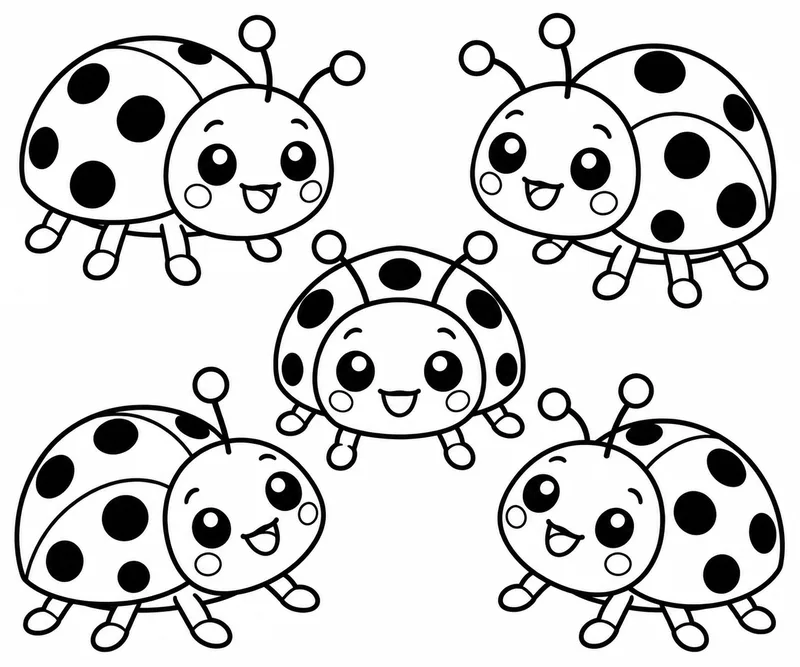 Cute Count the Ladybugs coloring page