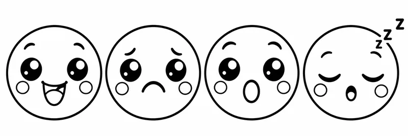 Cute Feelings Faces coloring page