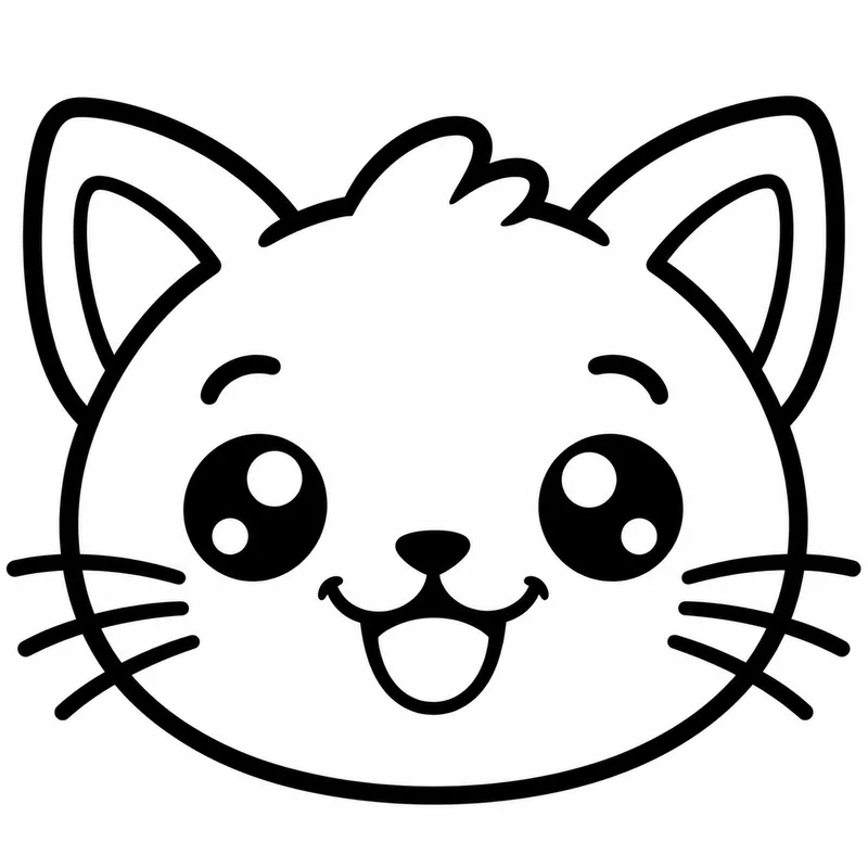 Cute Kitty Face coloring page