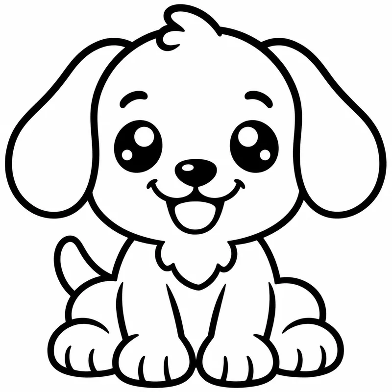 Cute Puppy With Floppy Ears coloring page