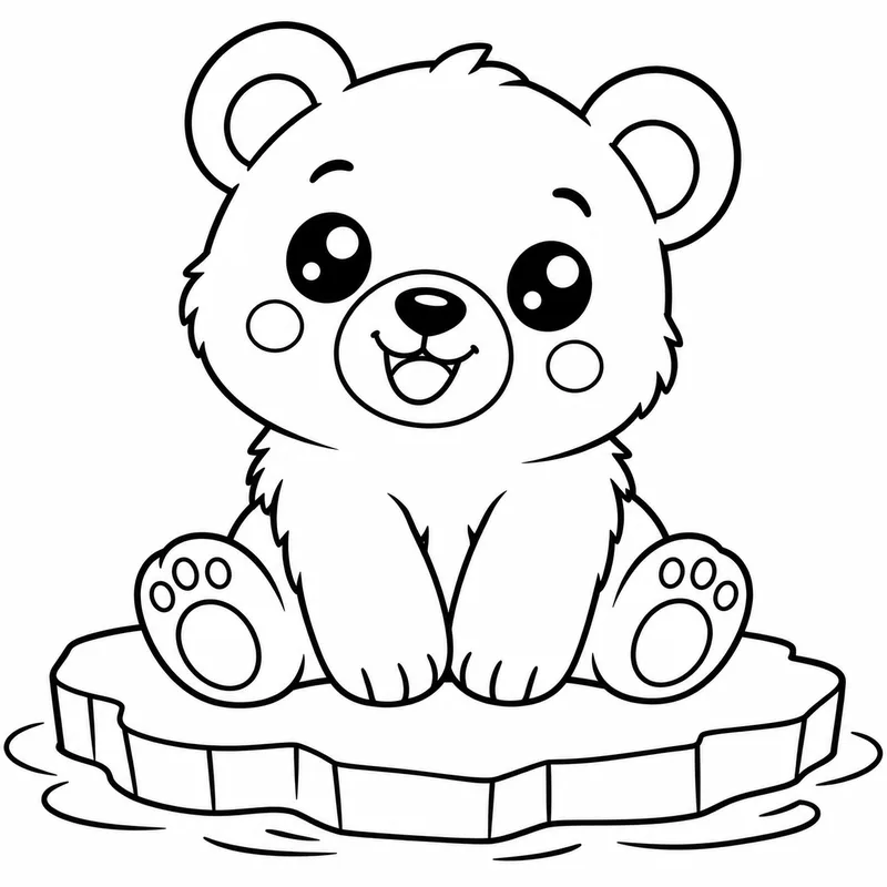 Cute Polar Bear Cub coloring page